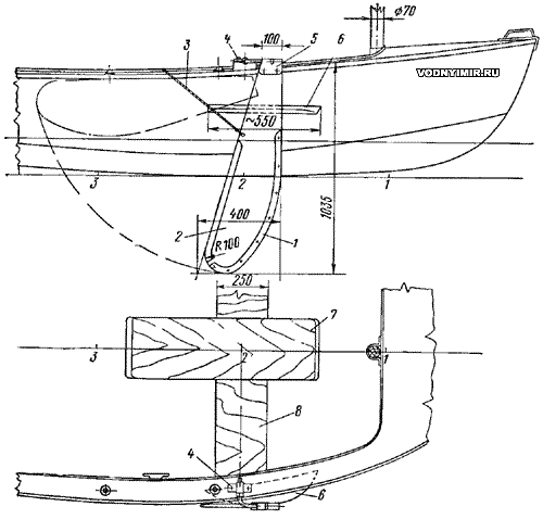 Version of a boat with shverts