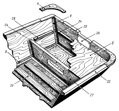 Assembly of the aft part of the johnboat hull