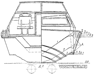 Sketch of the theoretical drawing of the motor boat