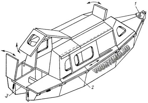 Schematic view of the boat assembly
