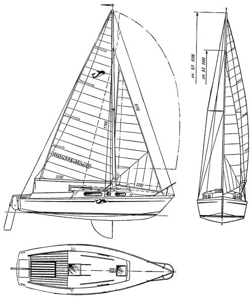 Швертбот «Дельфин» класса «Т-2». Проект яхты, чертежи для постройки швертбота