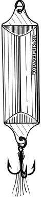 Рис. 4. Окуневая трехгранка с подвесным тройником и красной мушкой