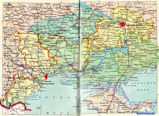 Карта Кировоградской, Днепропетровской, Одесской, Николаевской, Херсонской, Запорожской области — скачать карту