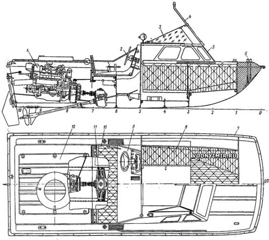 Общее расположение катера «С-54»