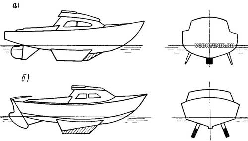 Рис. 4. Современные типы яхт со скуловыми килями.