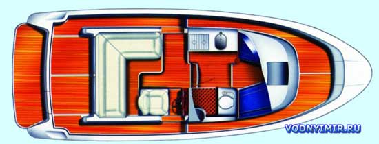 Общее расположение моторной яхты «AQUADOR 25 C».