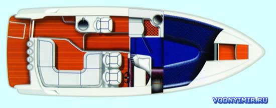 Общее расположение моторной яхты «AQUADOR 26 DC»
