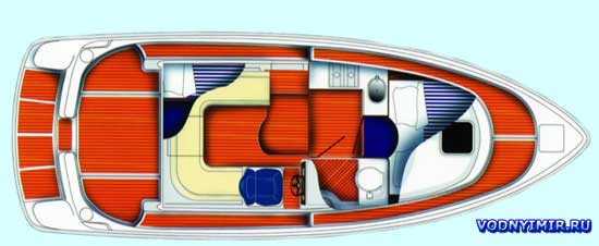 Общее расположение моторной яхты «AQUADOR 28 C»