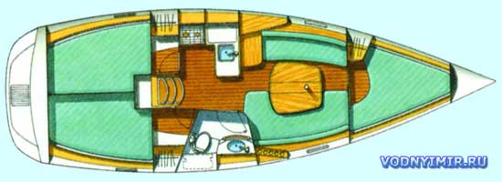 Схема общего расположения яхты «Beneteau Oceanis Clipper 331»