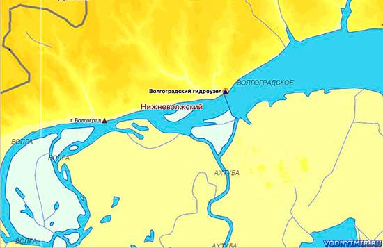 Уровень воды в Волгоградском водохранилище, гидропост Волгоградский гидроузел